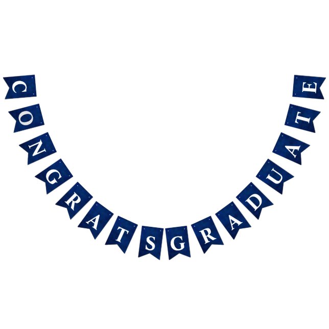 Bannière À Fanions Félicitations à la fin de l'année sur le bleu (Tout)