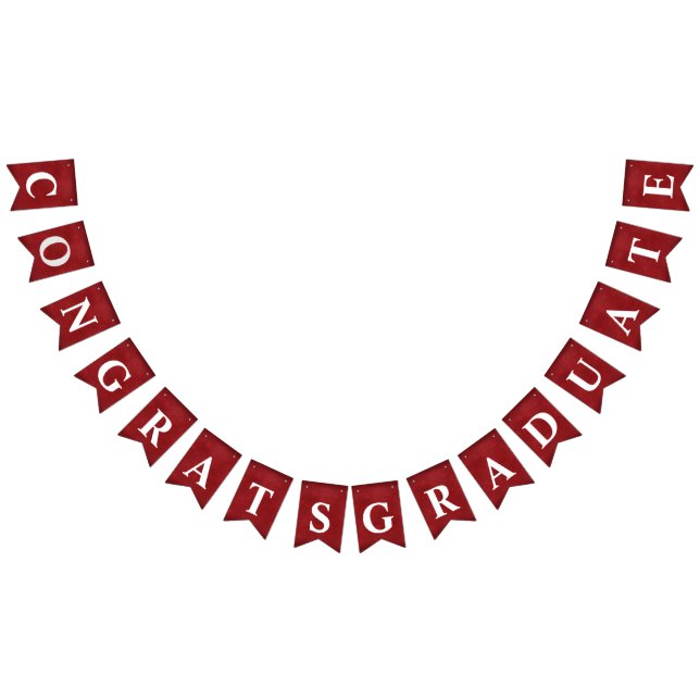 Bannière À Fanions Félicitations à l'obtention du diplôme en rouge (Tout)