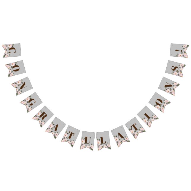 Bannière À Fanions Félicitations Aquarelle Rose Roses Ballerina (Tout)