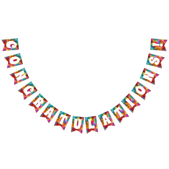 BANNIÈRE À FANIONS FÉLICITATIONS FÉLICITATIONS COLORÉ RAINBOW (Tout)