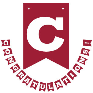 Bannière À Fanions Félicitations Grad Crimson et White