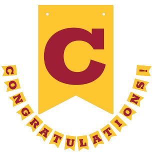 Bannière À Fanions Félicitations Grand Crimson et Or Jaune