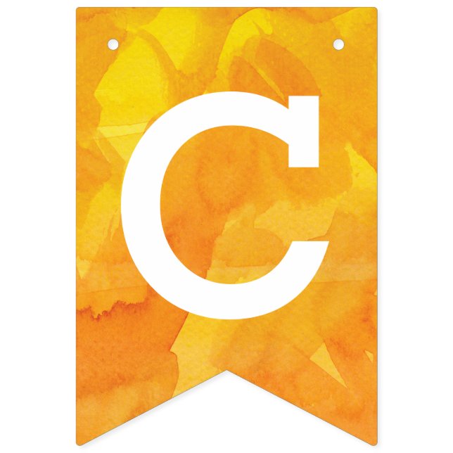 Bannière À Fanions Félicitations jaunes d'or d'aquarelle (Premier drapeau)