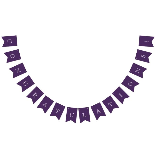 Bannière À Fanions Félicitations modernes violet et blanc (Tout)