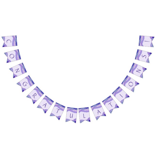 Bannière À Fanions Félicitations Purple Lavender Motif géométrique (Tout)
