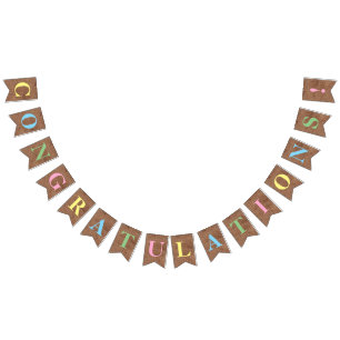 Bannière À Fanions FÉLICITATIONS SUR MESURE! Blocage simulé