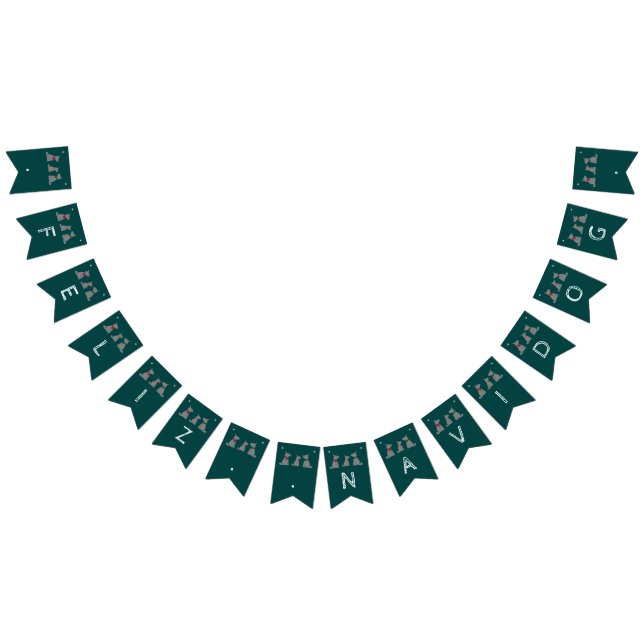 Bannière À Fanions Feliz Navidog, fête de Noël espagnole (Tout)