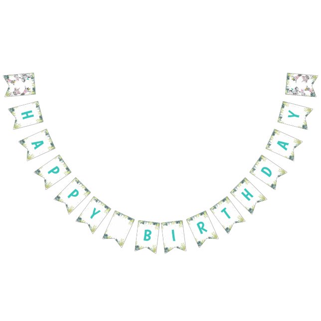 Bannière À Fanions Fête Animaux Safari Wild One Joyeux Anniversaire (Tout)