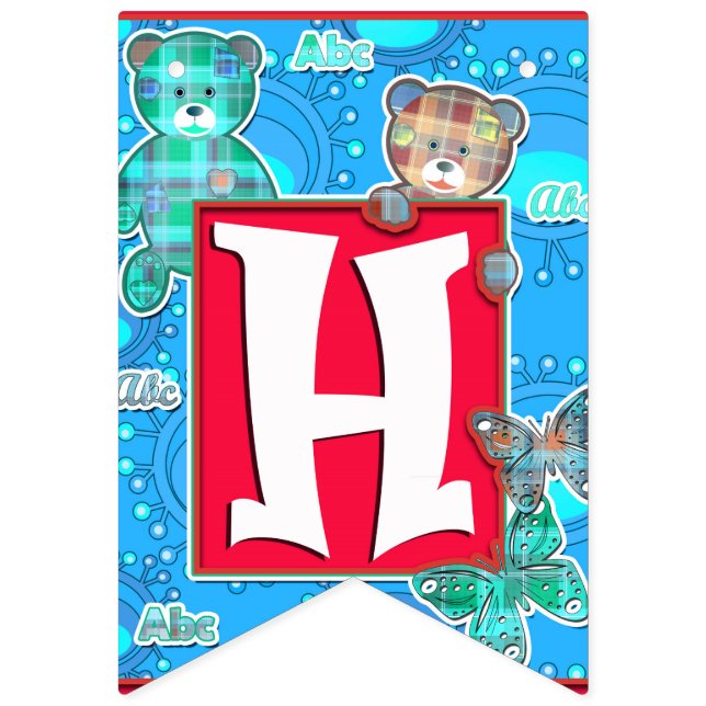 Bannière À Fanions fête d'anniversaire amusante pour les enfants (Deuxième drapeau)