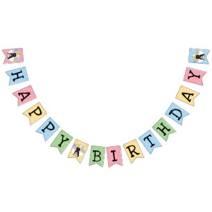 Bannière À Fanions Fête d'anniversaire du chien de Terrier Tibétain n
