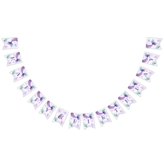 Bannière À Fanions Fête d'anniversaire sous la mer (Tout)