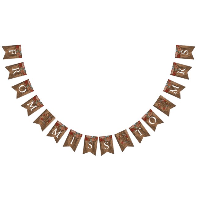 Bannière À Fanions Fête de l'mariée - Mlle à Mme (Tout)