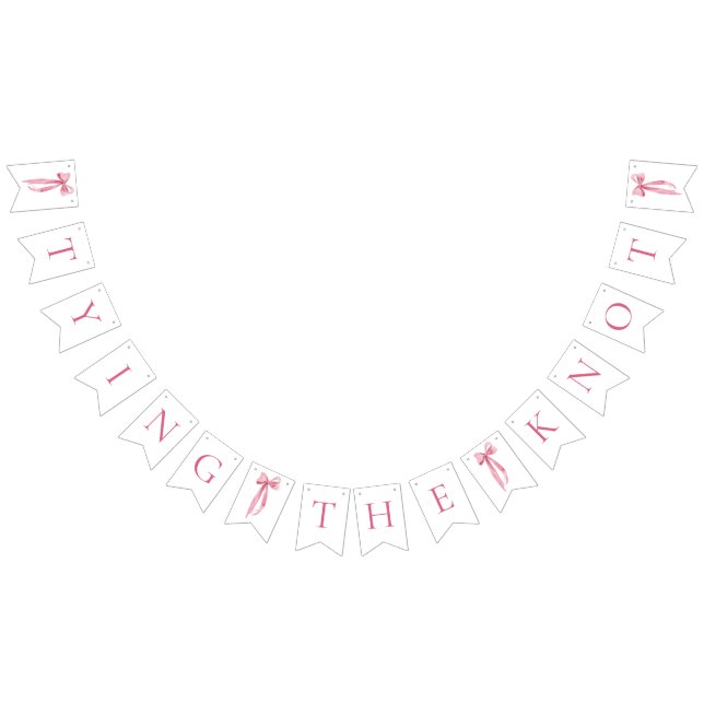Bannière À Fanions Fête de mariage de Pink Bow qui fait son nœud (Tout)