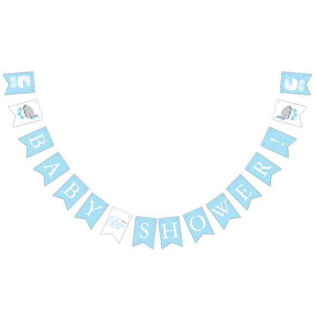 Bannière À Fanions Fête de naissance 👶 Bébé garçon Bleu (Tout)