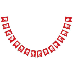 Bannière À Fanions Fête de Noël d'échange de cadeau d'objet superf