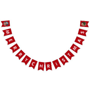 Bannière À Fanions Fête de Noël   Photo rouge