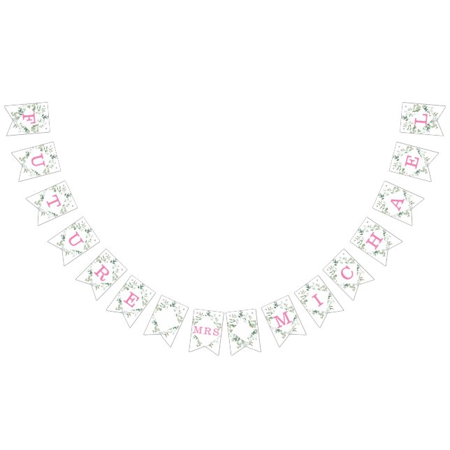 Bannière À Fanions Fête des mariées végétale Eucalyptus Botanique sur (Tout)