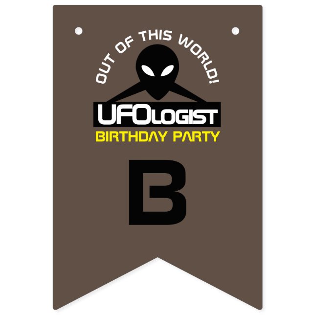 Bannière À Fanions Fête d'UFOlogiste, Anniversaire (Deuxième drapeau)