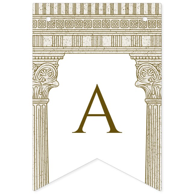 Bannière À Fanions Fête en toge romaine avec des colonnes de temple é (Troisième drapeau)