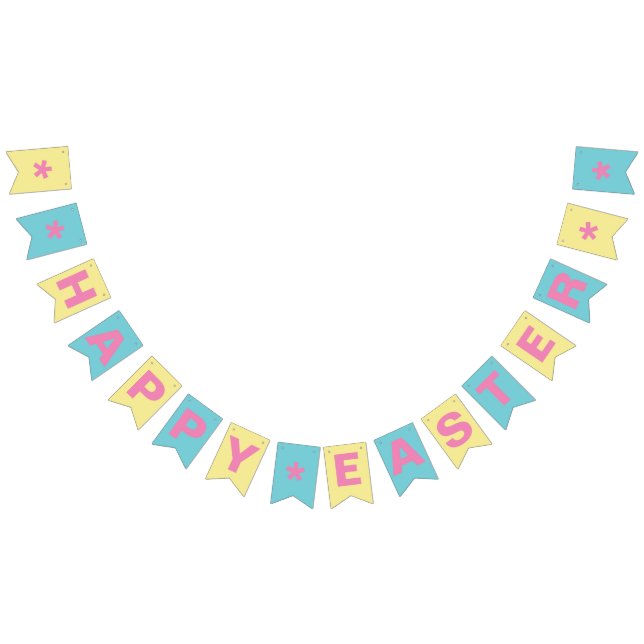 Bannière À Fanions Fête "HAPPY EASTER" BUNTING BANNER, Personnaliser (Tout)