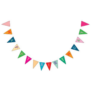 Bannière À Fanions fête heureux anniversaire amusant coloré