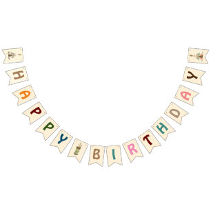 Bannière À Fanions Fête tribale fête d'anniversaire 🥳     Bunting Fl