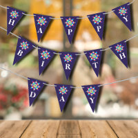 Fiesta Pinata colorée Joyeux Anniversaire bleu