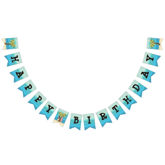 Bannière À Fanions Fille de surfer hawaïenne (Tout)