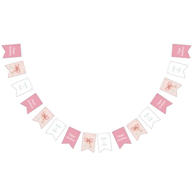 Bannière À Fanions Filles Fairy Mushroom House Ribbon Twins Anniversa (Tout)