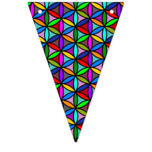 Bannière À Fanions Fleur de vie - motif sans soudure - multicolore