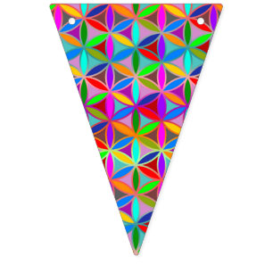 Bannière À Fanions Fleur de vie - motif transparent - couleur dégradé