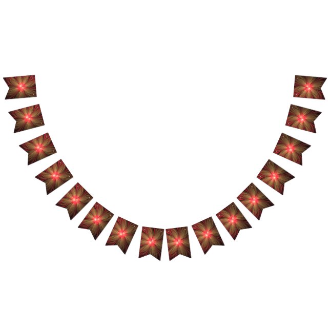 Bannière À Fanions Fleur fractale de fansy rouge (Tout)