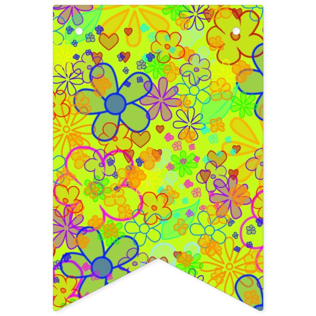 Bannière À Fanions Fleur - motif de couleur 1 (Premier drapeau)