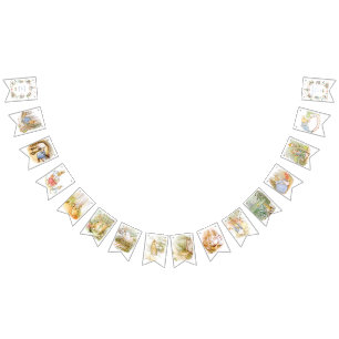 Bannière À Fanions Fleur sauvage Peter le lapin Baby shower lapin