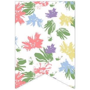 Bannière À Fanions Fleurs Pastel dansantes