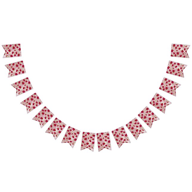 Bannière À Fanions Fleurs roses et rouges - Floral (Tout)