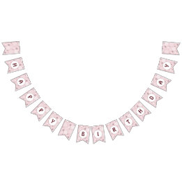 Bannière À Fanions Flocon de neige rose pâle Joyeux anniversaire