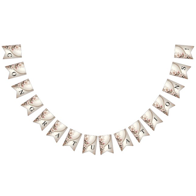 Bannière À Fanions Floral and Pearl Embellishments Bunting Flag (Tout)