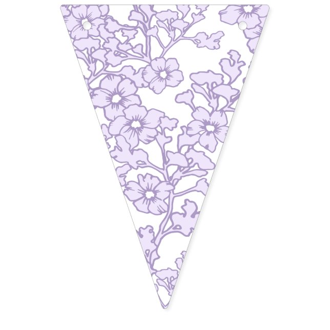 Bannière À Fanions Floral Trellis Purple - White (Premier drapeau)
