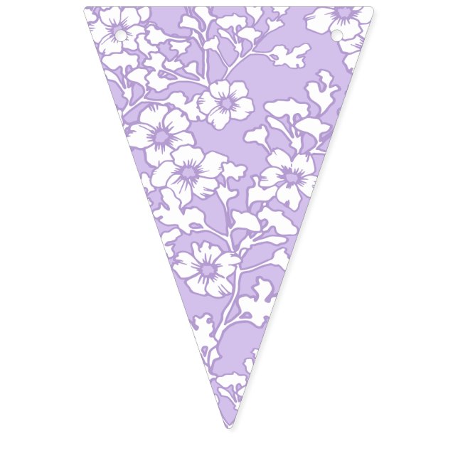 Bannière À Fanions Floral Trellis White - Purple (Premier drapeau)