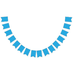 Bannière À Fanions fond bleu avec chat noir et blanc sur