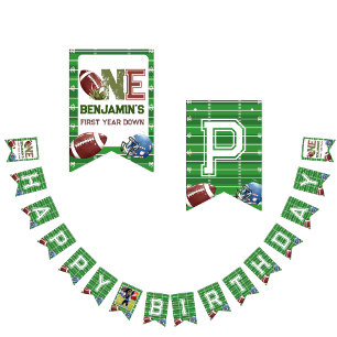 Bannière À Fanions Football 1ère année après l'anniversaire