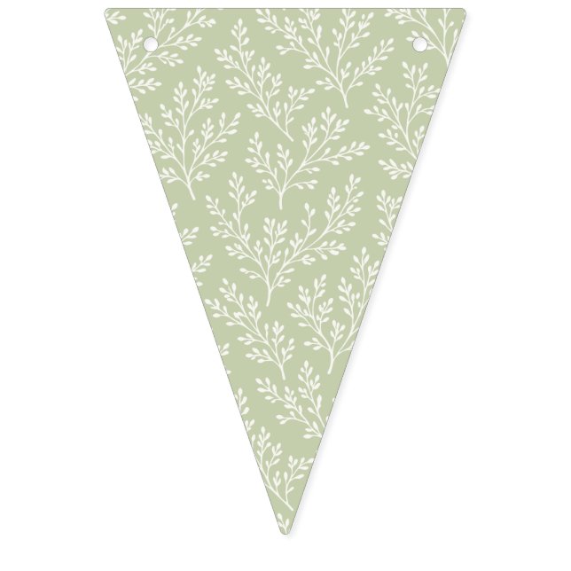Bannière À Fanions Forest Sprigs Neutre - Olive Douce (Premier drapeau)