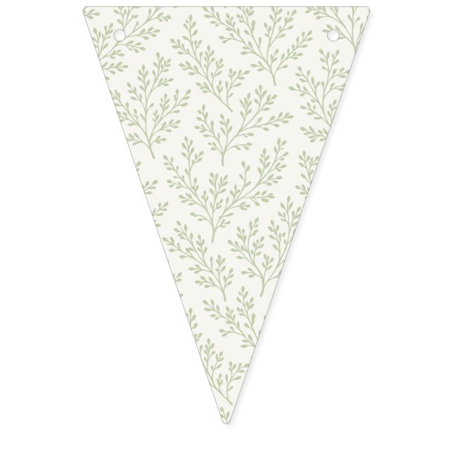 Bannière À Fanions Forest Sprigs Soft Olive - Neutre (Premier drapeau)