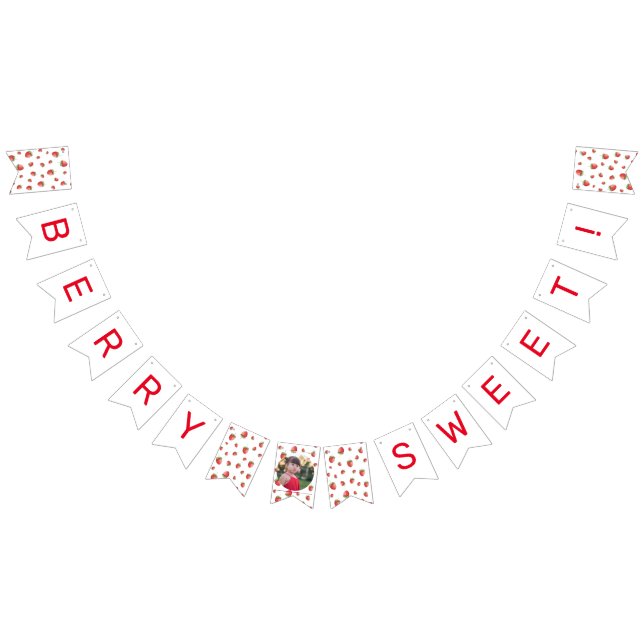 Bannière À Fanions Fraise Birthday Berry Sweet Photo (Tout)