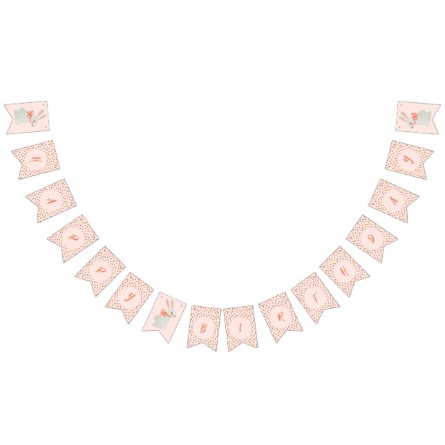 Bannière À Fanions Fraise et lapin fête d'anniversaire (Tout)