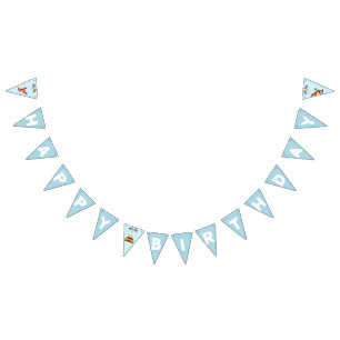 Bannière À Fanions Funny Dinosaur voiture de course garçon anniversai