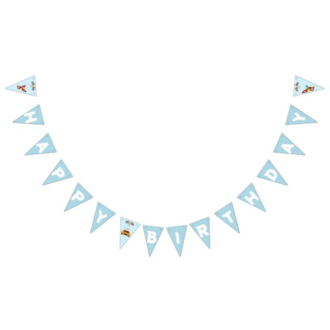 Bannière À Fanions Funny Dinosaur voiture de course garçon anniversai (Tout)