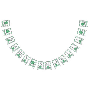 Bannière À Fanions Funny Green Chevron Silly Cute Baby Elephant