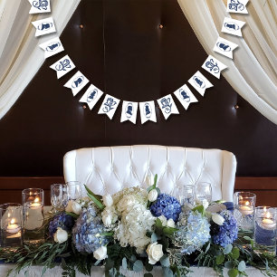 Bannière À Fanions Gay Grooms Regency Roses bleus